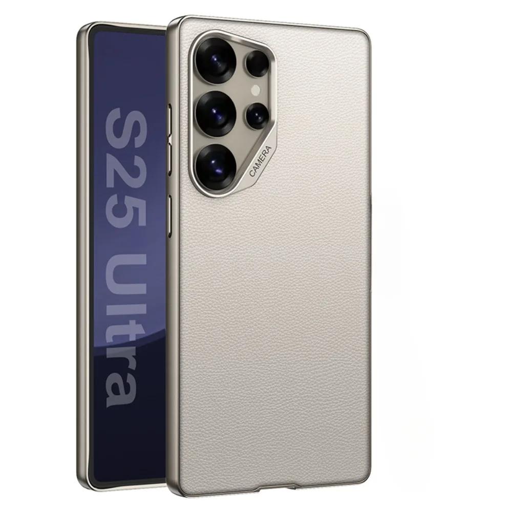 For Galaxy S25 Ultra Shockproof Hard Shell Leather Phone Case for Samsung Galaxy S25 S24 S23 Ultra Protective Cover