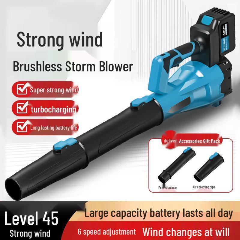 Brushless Lithium Battery Snow & Leaf Blower with Charger - Portable Turbine Fan