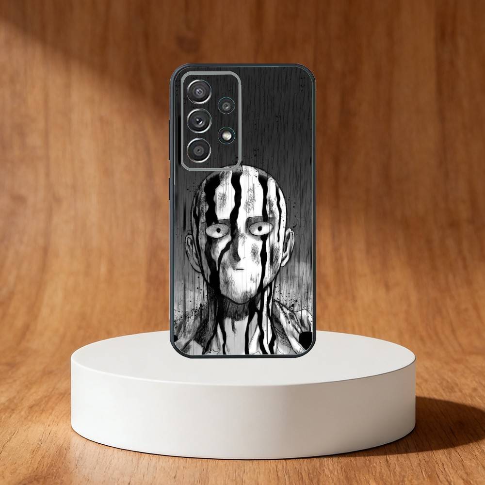 O-One P-Punch Anime Man Phone Case For Samsung S25,S24,S21,S22,S23,S30,Ultra,S20,Plus,Fe,Note,10,9,5G Black Cover