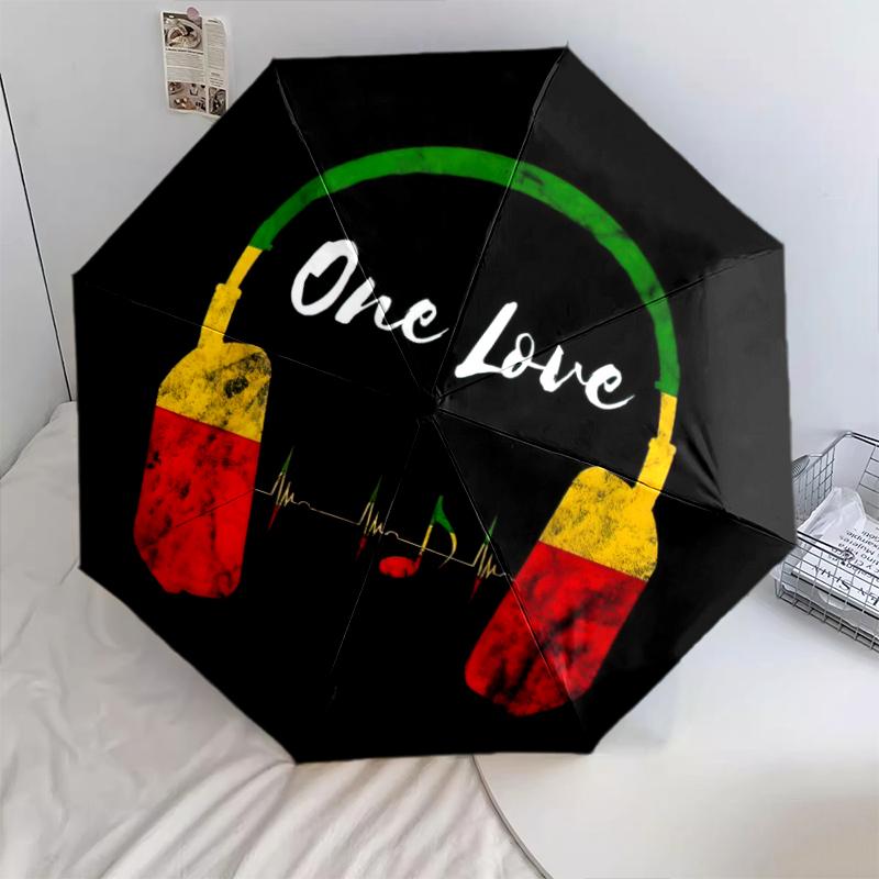 1PC Music Theme Umbrella Portable Folding Umbrella Iron Frame Hole Bone Structure Outdoor Home Umbrella A22