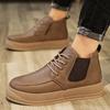 Man Casual Chelsea Boots High Top Thick Sole Leather Shoes Men Water Proof In Promotion Cowhide Quality Fashion Adults Retro New