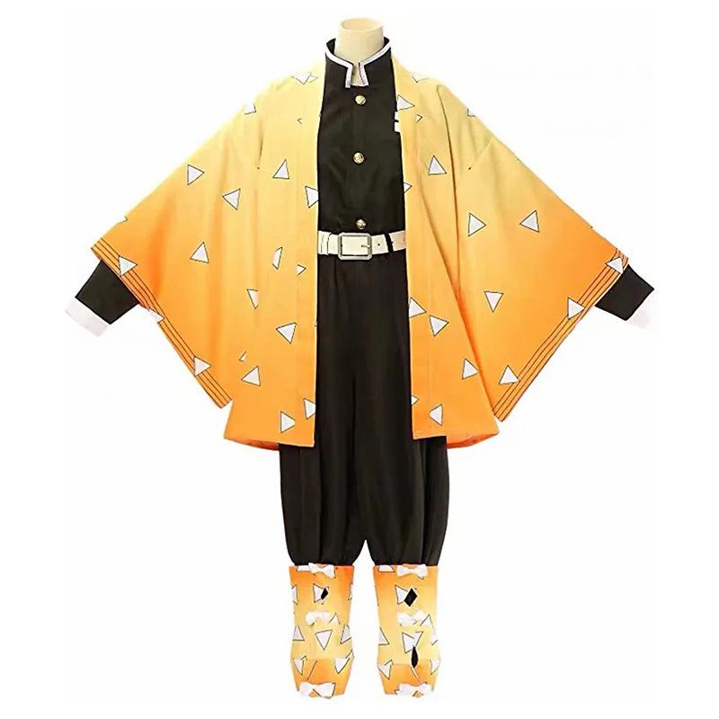 Übergröße Europäisches Demon Slayer Cosplay Kostüm: Tanjiro, Nezuko, Zenitsu, Shinobu Halloween-Outfit