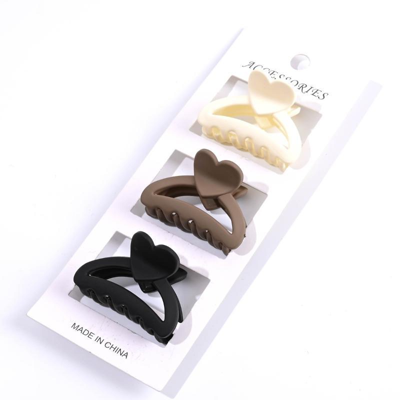 1/3 Pcs Minimalist Heart Hair Claw Clips Medium Size Anti-slip Hair Barrettes for Women Outdoor Dating