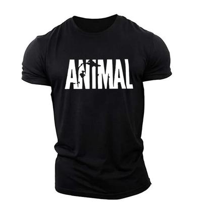Animal Letter Minimalist Style Fashion Men's T-shirts Short Sleeve O-Neck Sportswear Oversized Gym Tops Street Men Women T Shirt