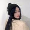 Women's Winter Daily Basic Knit Black Beanie Hat