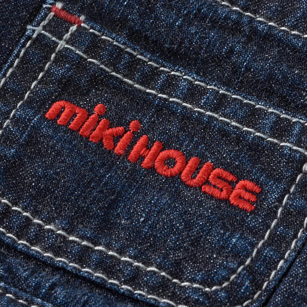 Latzrock Denim Logo Mädchen Baby Kinder Kleidung 80cm Indigoblau [MIKI HOUSE] Kinder 10-1821-575