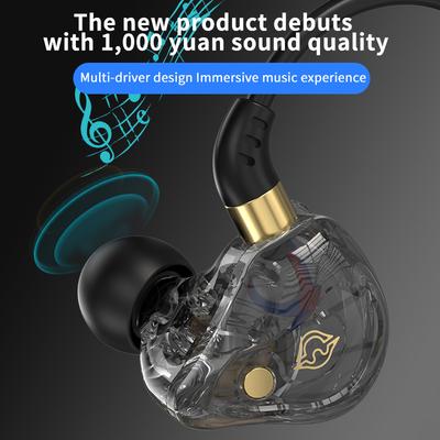 NEW HiFi Sound Bass 3.5mm In-Ear Wired Headphones with HD Mic Dynamic Earphones Noise Reduction Earbuds Sports Gaming Headsets