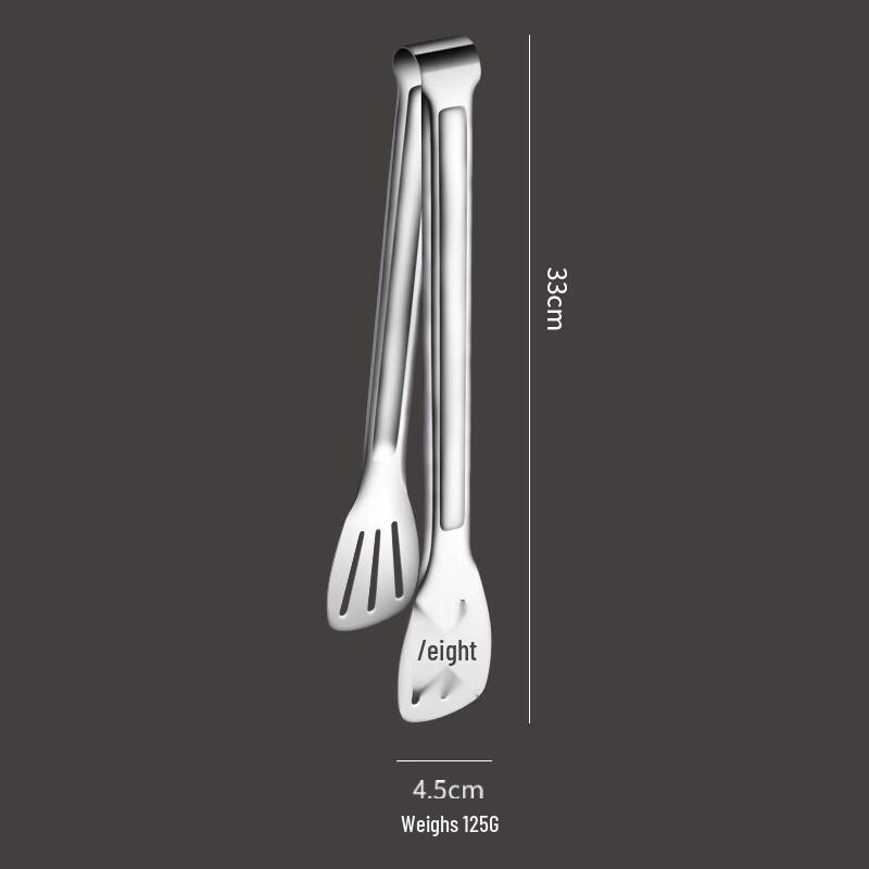 ZISIZ Thickened 14-inch Stainless Steel Food Tongs