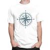 Custom Nautical Compass T Shirt for Men Pure Cotton Tshirt Leisure Tee Short Sleeve Anchor Boat Tshirts Slim Fit