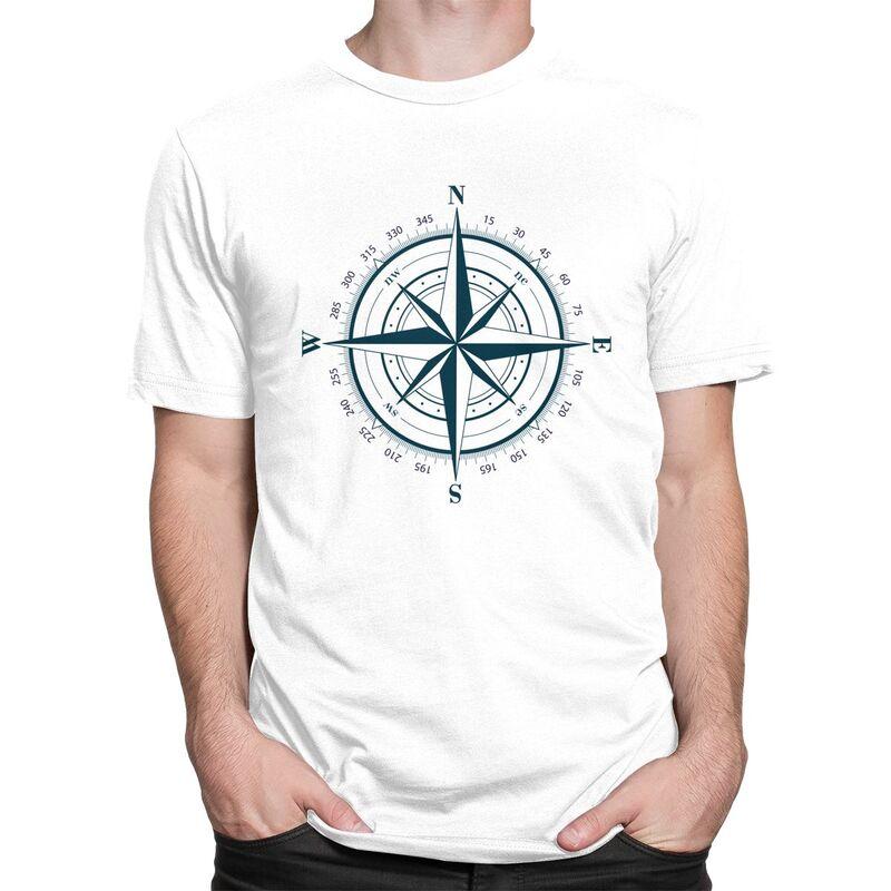 Custom Nautical Compass T Shirt for Men Pure Cotton Tshirt Leisure Tee Short Sleeve Anchor Boat Tshirts Slim Fit