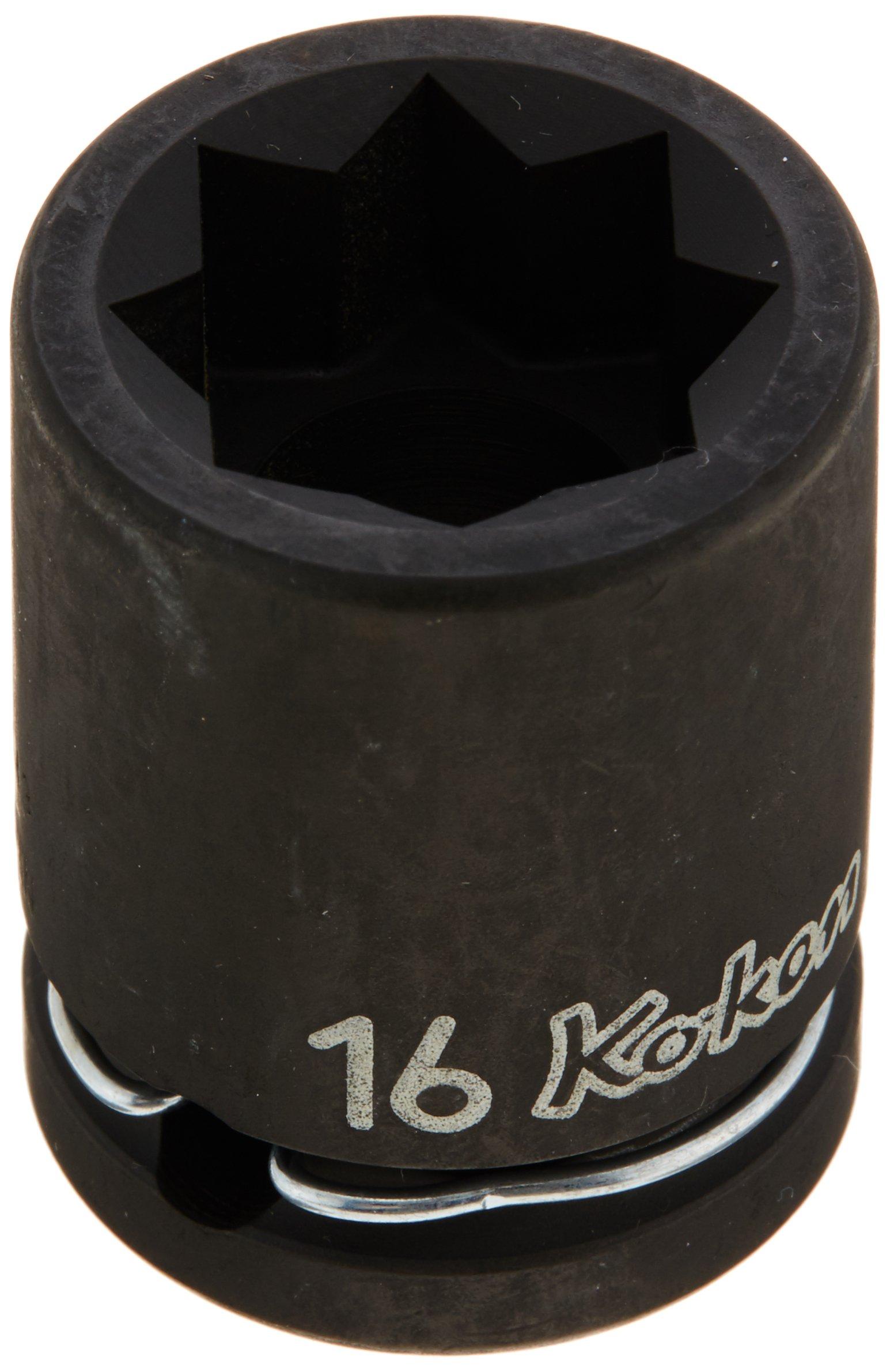 Ударная торцевая головка Ko-ken, 16 мм x 38 мм, квадратная, 14415M-16, 12,7 мм