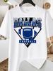 Plus Size, DALLAS Football Graphic T-Shirt - Bold Blue and White Design, Casual Crew Neck Tee, Perfect for Football Fans and Casual Attire