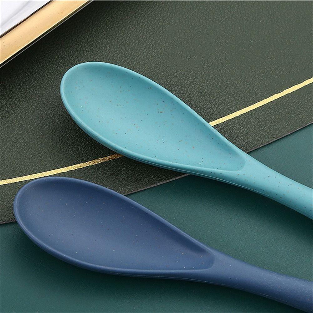 Wheat Straw Camping Utensil Set With Case Camping Spoon Fork Portable Travel Utensils  Tableware