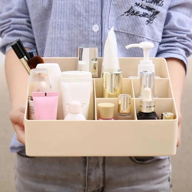 Large Capacity Multi Compartment Makeup Storage Box Desktop Organizer For Cosmetics Skincare And Small Items