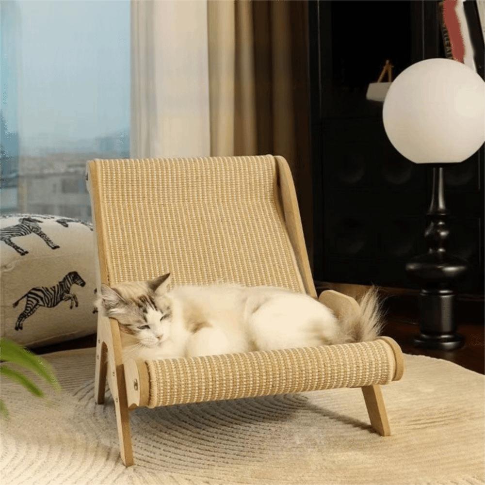Wear-Resistant 2 in 1 Cat Sisal Chair Elevated Cat Hammock Bed Cat Sofa Bed for Cats/Dogs