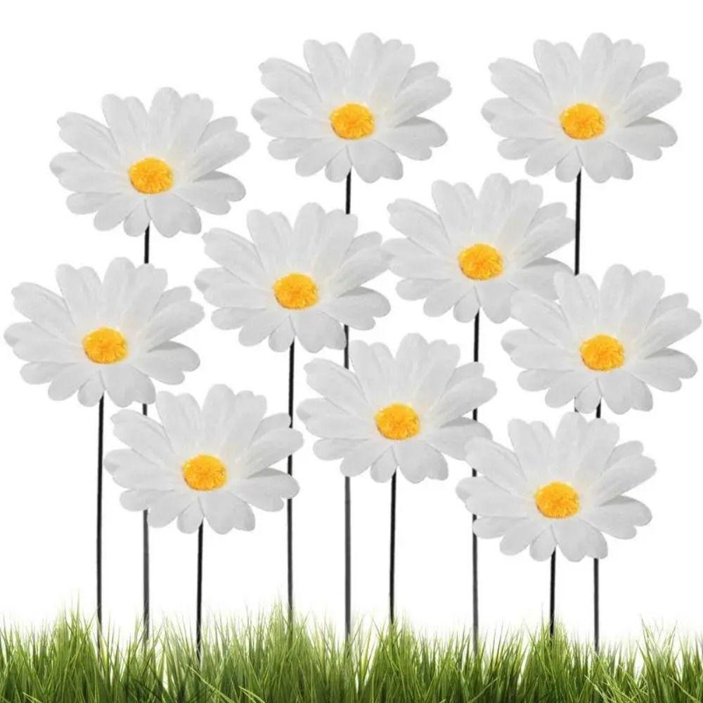 

10pcs Portable Sunflower Flower Lawn Stake Exquisite Sunflower Yard Decor Home