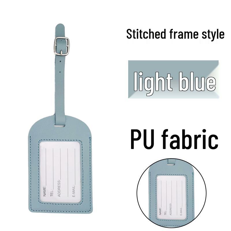 Available: Thickened PU Leather Luggage Tag - Horizontal/Vertical Flap with Pocket and Buckle, Includes Signature Paper.