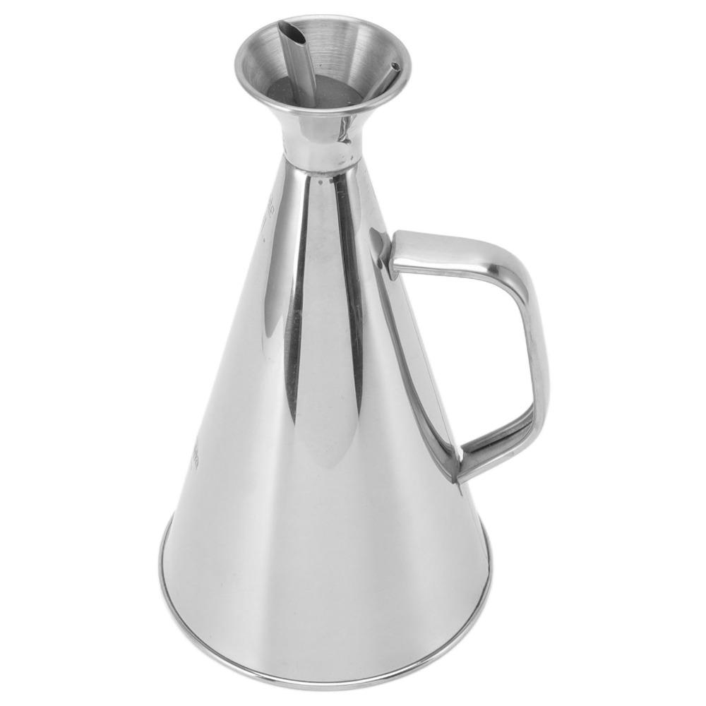 304 Stainless Steel Oil Dispenser Bottle 250ml/500ml/750ml/1000ml Vinegar Cruet Pourer Outdoor BBQ