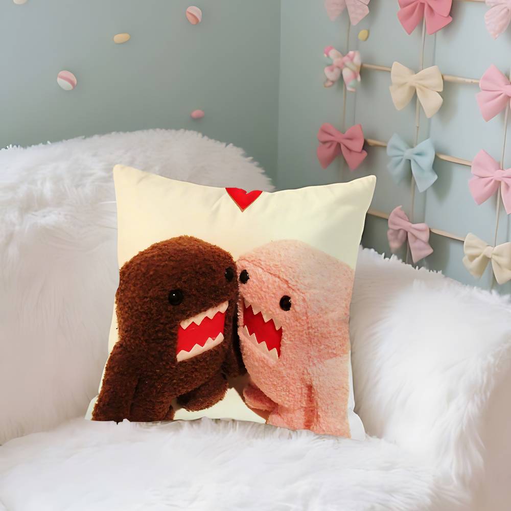 Cute DDomo Kun Case Plush Fabric Soft Pillowcase Double Sided Print Cushion Cover Household Gifts 40x40CM(16x16in)