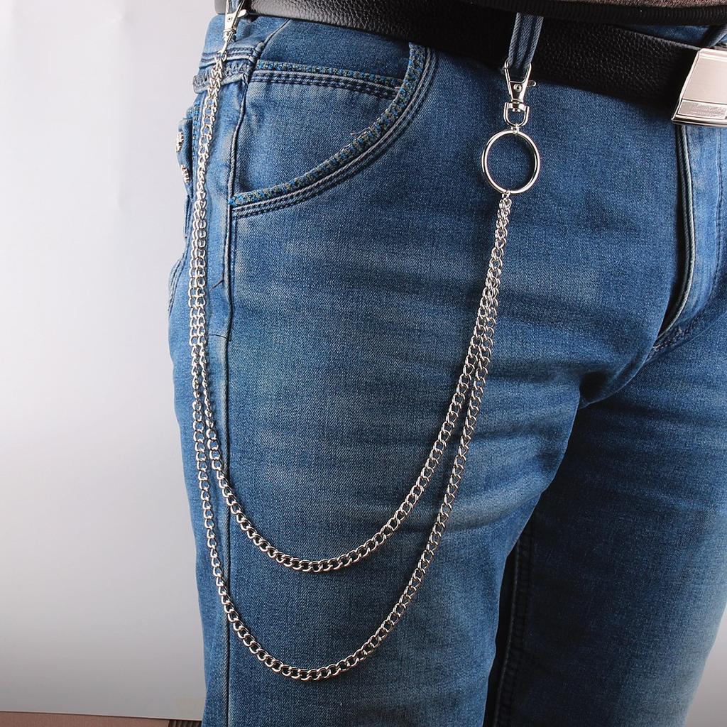 Punk personality hip hop butterfly lock various trouser chains ins punk love pants accessories