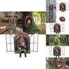 Lifelike Elf Out The Door Naughty Gnome Garden Sculpture Tree Hugger Outdoor Yard Ornament