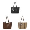 College Student Tote Bag Pu With Zipper Closure For Daily Use