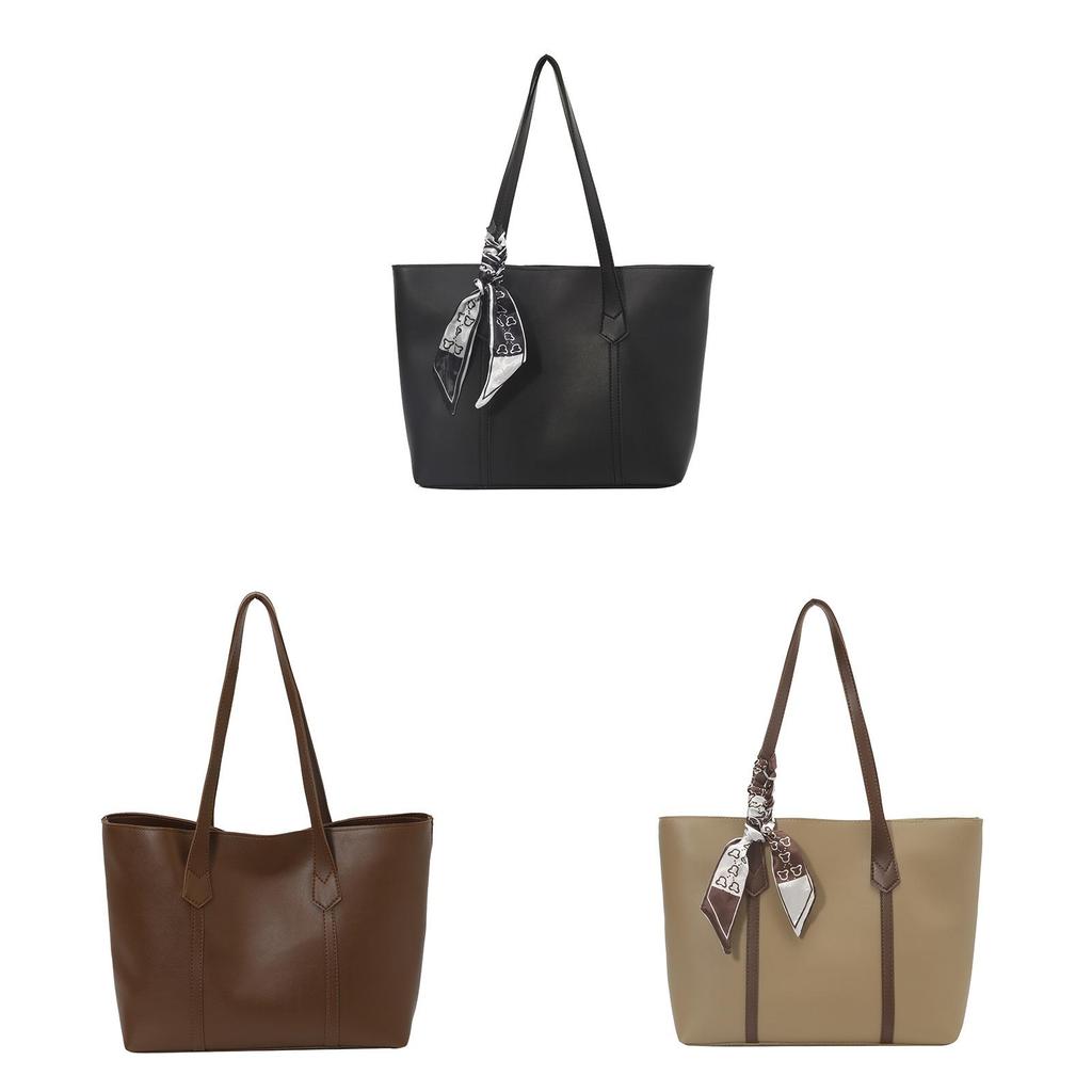 College Student Tote Bag Pu With Zipper Closure For Daily Use