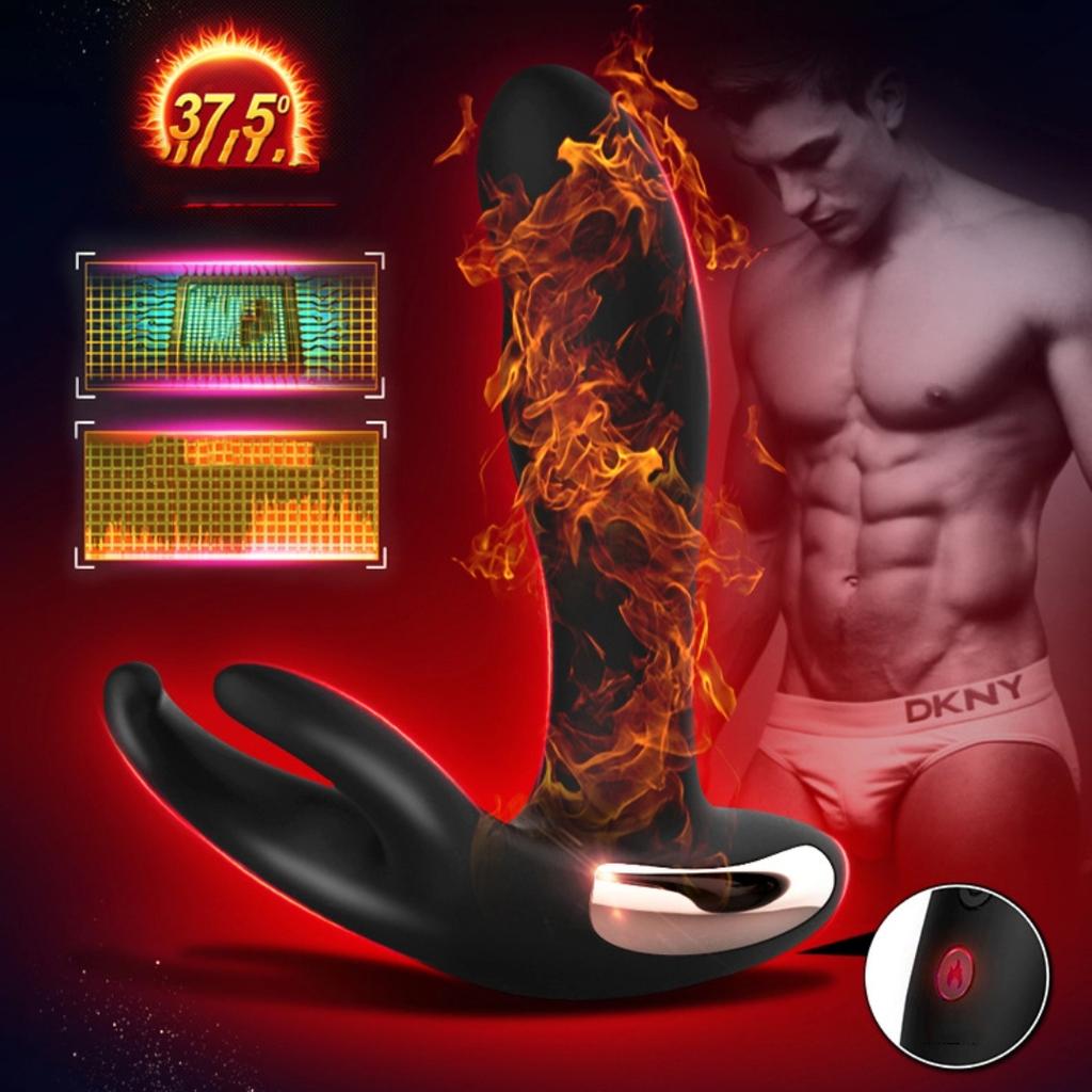 Пульт дистанційного керування Масажер простати з підігрівом Анальна вібрація Анальна пробка Мастурбатор Іграшки для дорослих