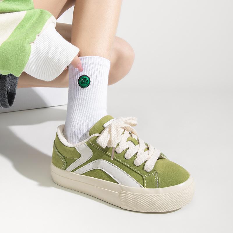 Original Shell Head White Shoes Women's New Pie Shoes Flat Baseplate Shoes Versatile Niche Bread Shoes Women