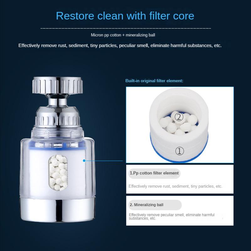 Household Faucet Filter Splash-proof Head Shower Water Filter Universal Kitchen Tap Water Booster Extension Extender