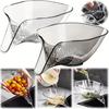 Drain Basket,Multifunctional Plastic Draining Bowl, Household Kitchen Food Drainer, Basket With Funnel For Vegetables,  Kitchen Stuff
