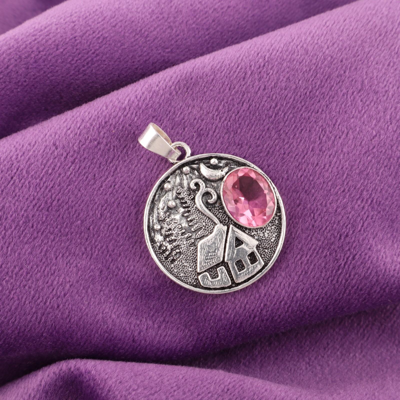 

Драгоценный камень Розовый Турмалин Ювелирное изделие из серебра 925 пробы Подвеска 1,29 Подарок на день рождения CP-39-14