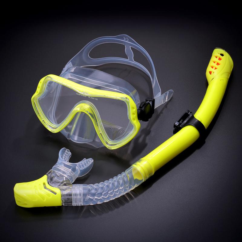 Professionelles Schwimmbrillen-Schnorchel-Set, großer Rahmen, Silikon-Tauchmasken, Schwimmbad