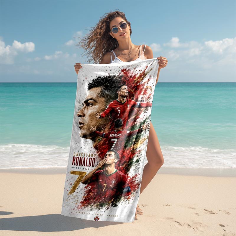 Ronaldo Legacy Passion Power Glory Beach Towel Outdoor Camping Beach Towel For Vacation Photos Quickdrying Swim Towel Absorbent Bath Towel Seaside