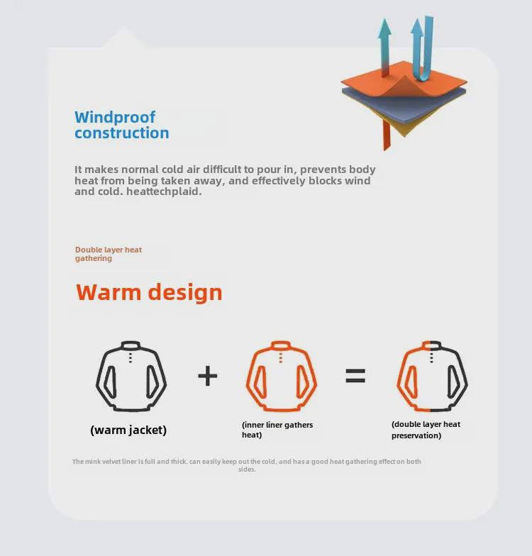 Veste 3-en-1 Coupe-vent Imperméable pour Femme avec Doublure Plus Velours, Épaissie pour l'Automne/Hiver, Style Alpinisme Couleur Contrastée pour Homme.