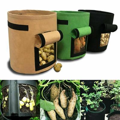 7 Gallons Fabrics Tomatoes Potato Grow Bag with Handles Flowers Vegetables Planter Bags Home Garden Planting Accessories