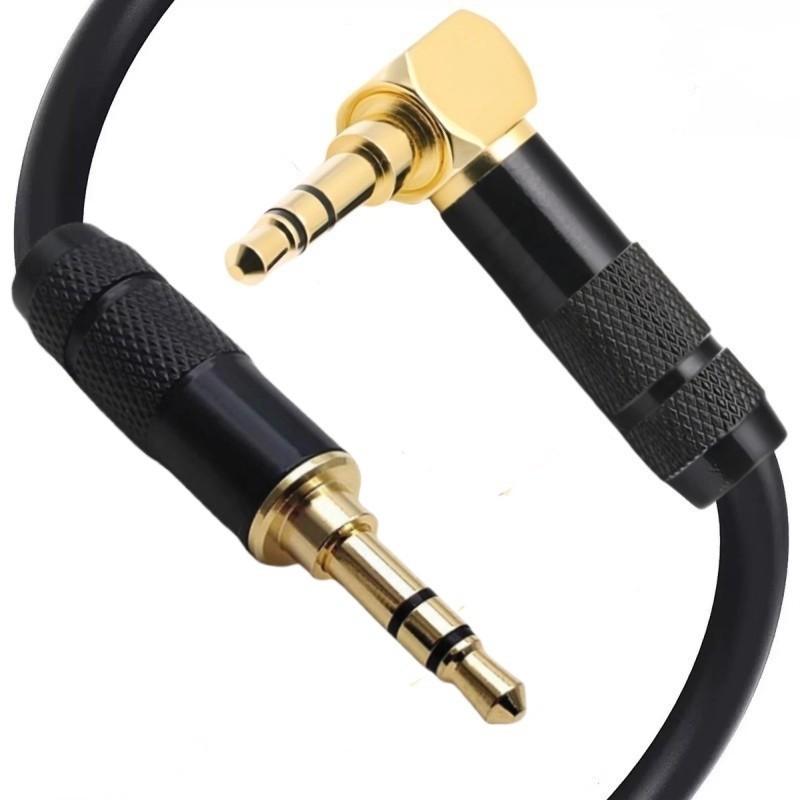 Male-to-male 3.5mm Audio Cable Double-head Curved To Straight-head Shielded Cable Speaker Mobile Phone Computer 3.5 Cable