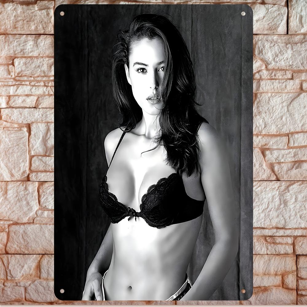 Monica Bellucci Vintage Metal Tin Sign Retro Wall Decor for Home Office 20x30cm