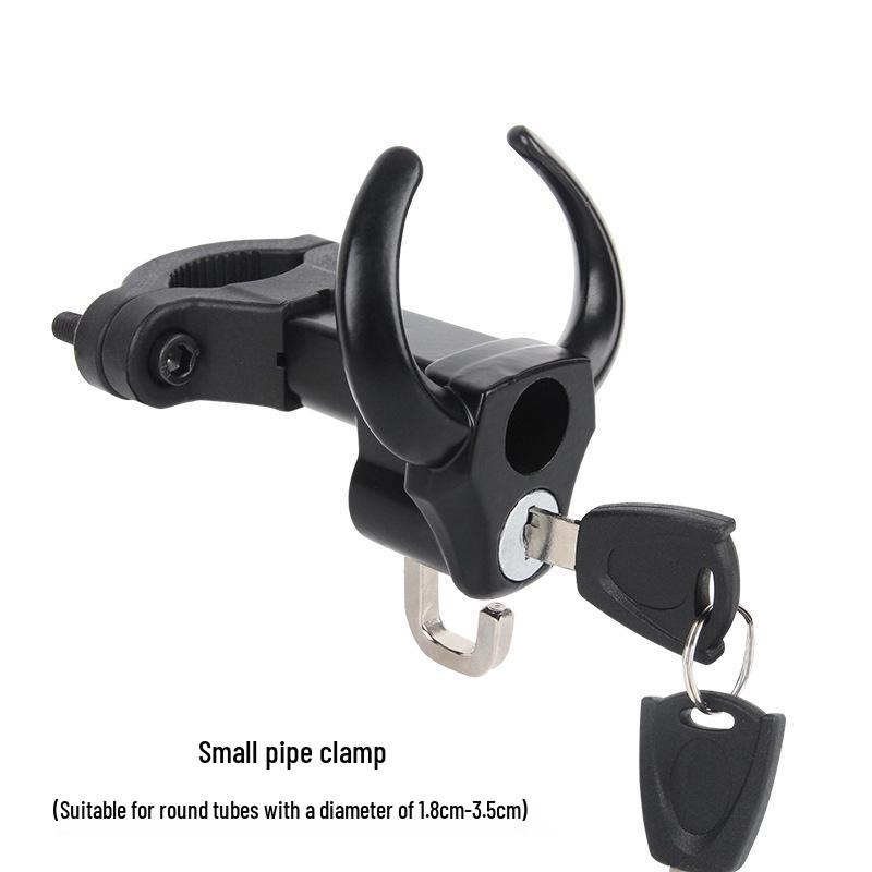 Electric Bicycle & Motorcycle Helmet Lock with Safety Buckle and Key Hook