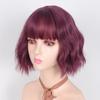 Parrucche corte ondulate per donne nere Parrucche sintetiche afroamericane per capelli rossi con frangia Parrucca cosplay resistente al calore