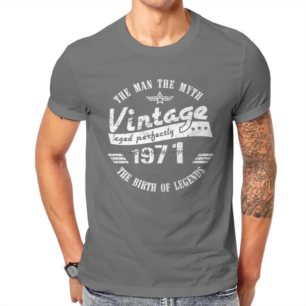 Vintage 1971 50th Birthday Gift T Shirt Vintage Gothic High Quality Men Cotton Oneck Tshirt Hip Hop Tees Streetwear Harajuku