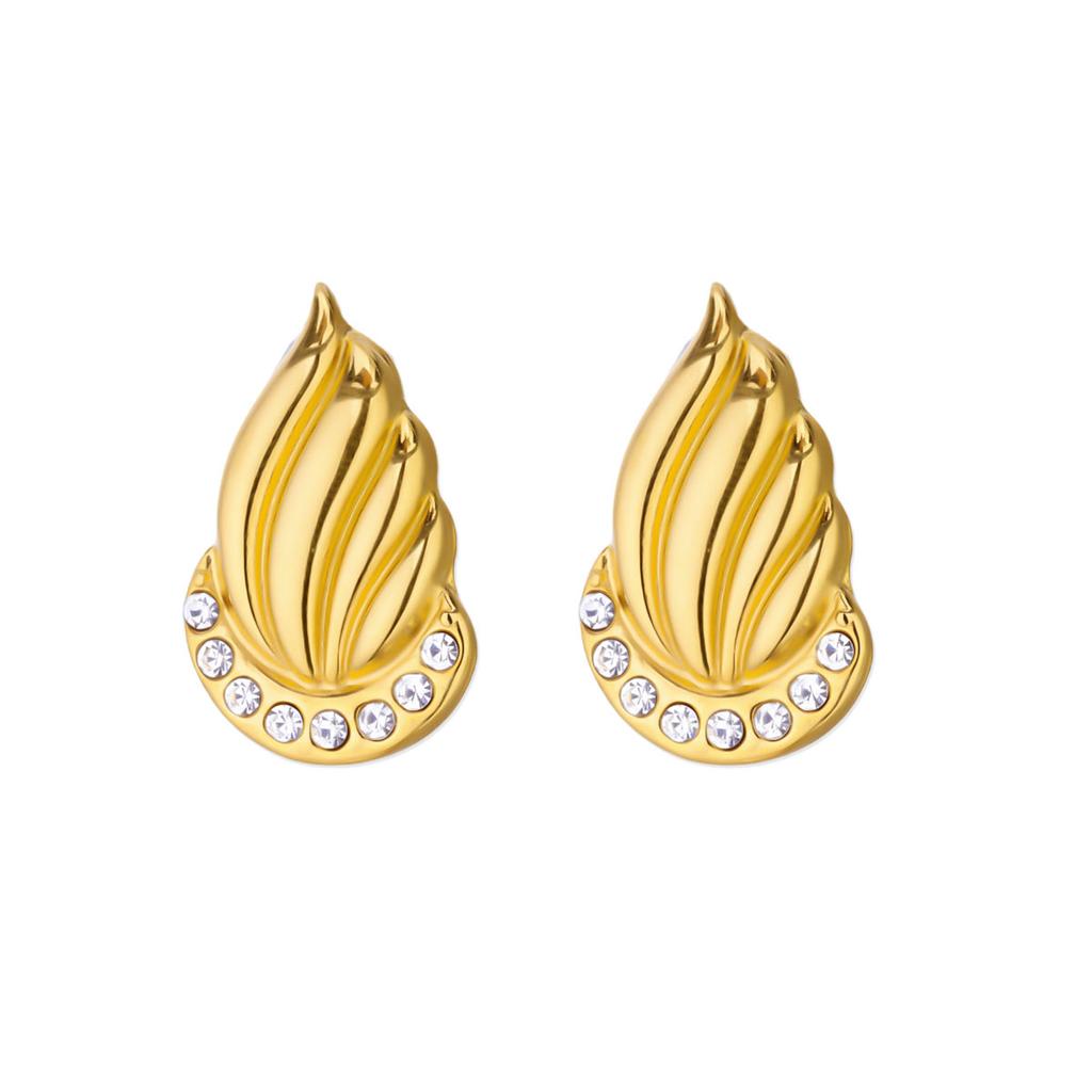 Stainless Steel Geometric Square Stud Earrings For Women Men Gold Color Earrings Vintage Minimalist Piercing Earring Jewelry