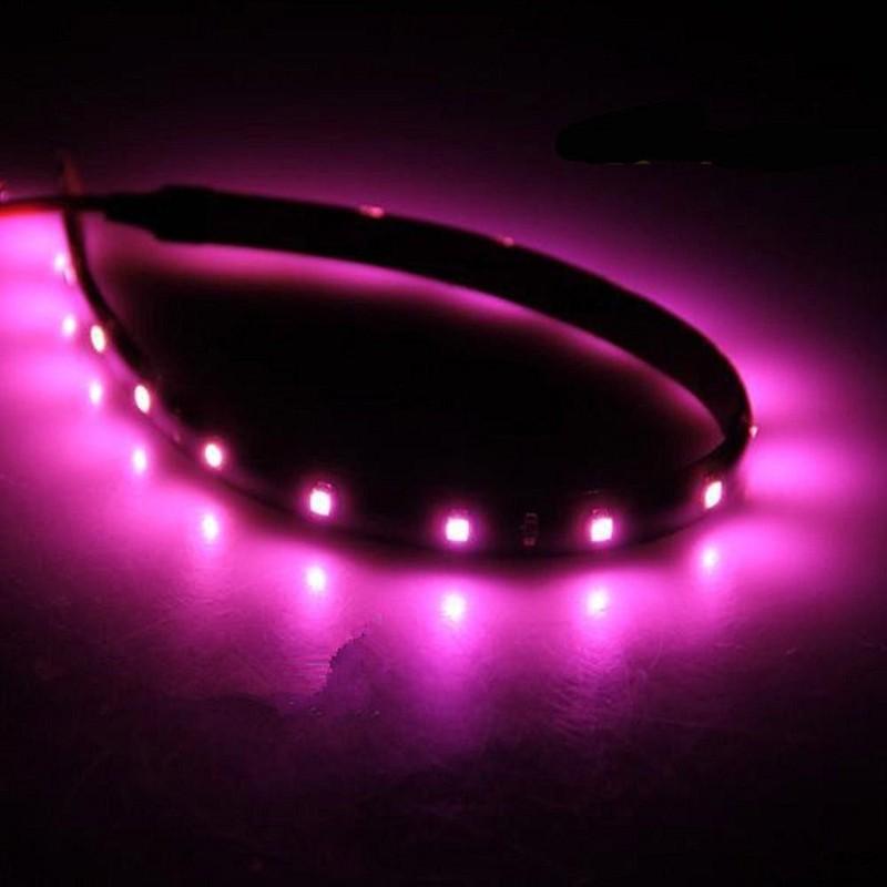 Universal 4 Pcs Purple Super Bright 15 LED 30CM Car Motorcycle Grill Flexible Waterproof Light Strip Interior...