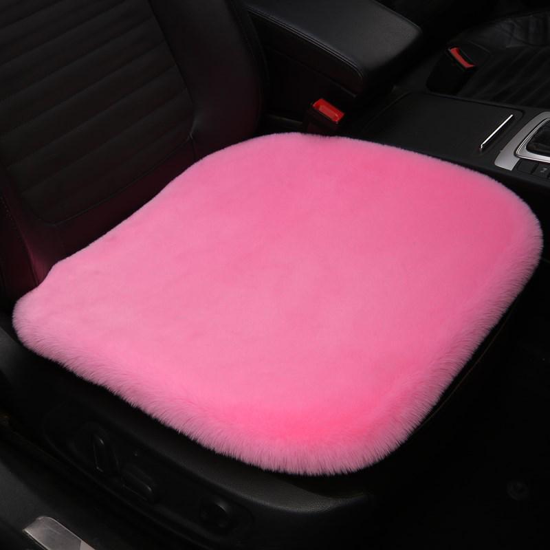 Rabbit Plush Winter Car Seat Cushion - Thick, Warm, No-Backrest, Universal Three-Piece Set