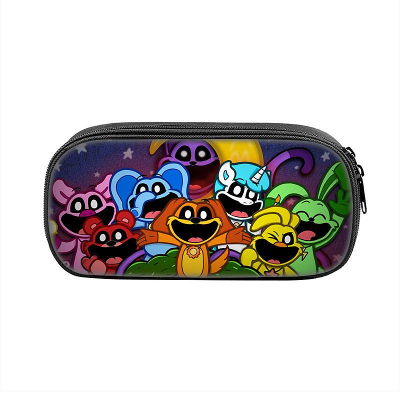 Smiling Critters Cartoon Pencil Case Nylon Kids School Supplies Storage For Children