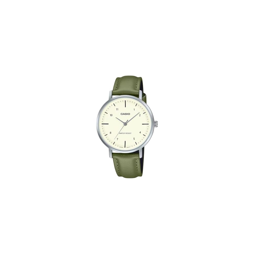 Casio LTP-VT03L-3B Analog Quartz Women s Watch Cream Green Leather Band Imported Model