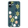 For iPhone 17 Case Colorful Floral Blue Leaves Pattern Printing Straight Edge TPU Phone Back Cover
