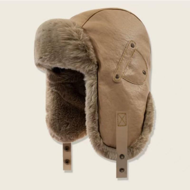 Winter Warm Fleece Lined Ear Protection Hat Men Women Outdoor Cycling Motorbike Windproof Thermal Cap