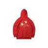 Li Ning Badminton Serie Niubility Cartoon Print Pullover Sweatshirt Heren sweatshirt Karmozijnrood AWDR357-1