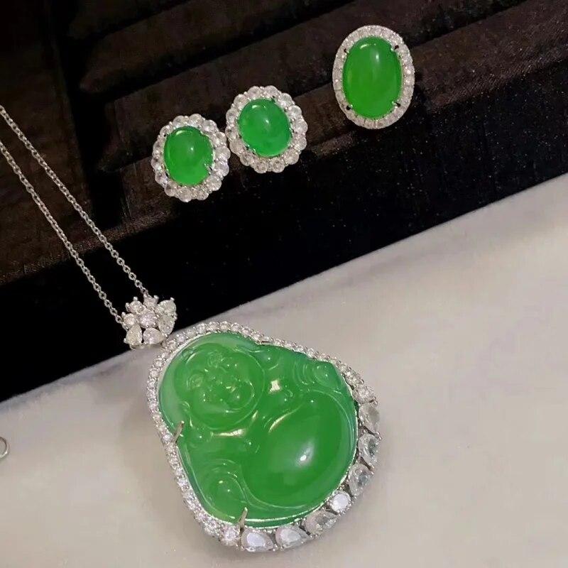 

Серьги и ожерелья из серебра S925 с инкрустацией из натурального халцедона